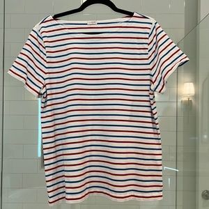 Red white and blue j.crew thick cotton shirt